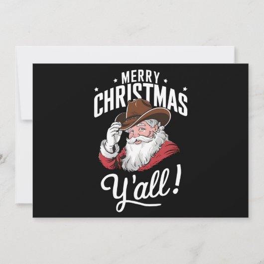 Cartes Pour Fêtes Annuelles Joyeux Noël Y'all Country Cowboy Père Noël (Devant)