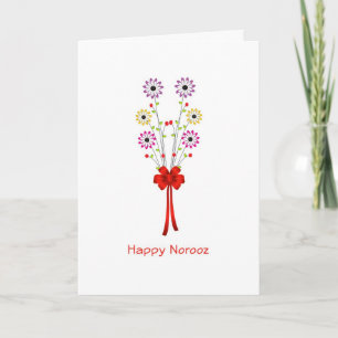 Cartes Pour Fêtes Annuelles Joyeux Norooz Perse Nouvel An Greeting Card-Flower