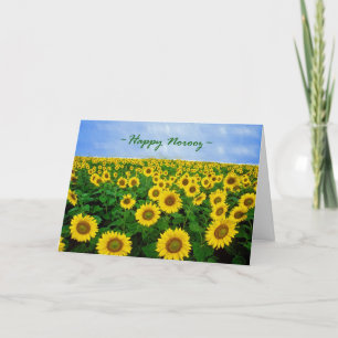 Cartes Pour Fêtes Annuelles Joyeux Norooz, Tournesols en campagne
