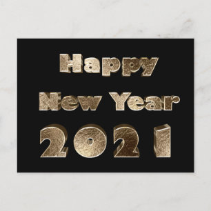 Cartes Pour Fêtes Annuelles Joyeux Nouvel An 2021 Gold Look Chic Elegant