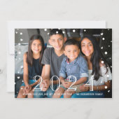 Cartes Pour Fêtes Annuelles Joyeux Nouvel An 2023 Black White Confetti Photo (Devant)