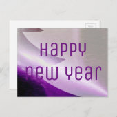 Cartes Pour Fêtes Annuelles Joyeux Nouvel An Arbre de Noël en argent violet (Devant / Derrière)