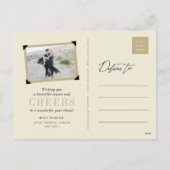 Cartes Pour Fêtes Annuelles Joyeux Nouvel An Blocs d'huile d'or Stylish 3 Phot (Dos)