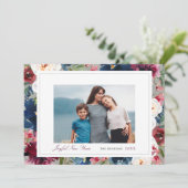 Cartes Pour Fêtes Annuelles Joyeux Nouvel An Bourgogne et photo florale de la (Debout devant)