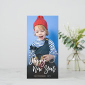 Cartes Pour Fêtes Annuelles Joyeux Nouvel An Brosse Script Calligraphie (Debout devant)