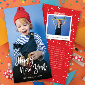 Cartes Pour Fêtes Annuelles Joyeux Nouvel An Brosse Script Calligraphie