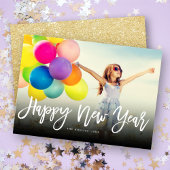 Cartes Pour Fêtes Annuelles Joyeux Nouvel An Brosse Script Calligraphie