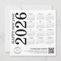 Joyeux Nouvel An Business 2026 calendrier Logo Cod