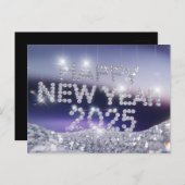 Cartes Pour Fêtes Annuelles Joyeux Nouvel An Diamond 2025 (Devant / Derrière)