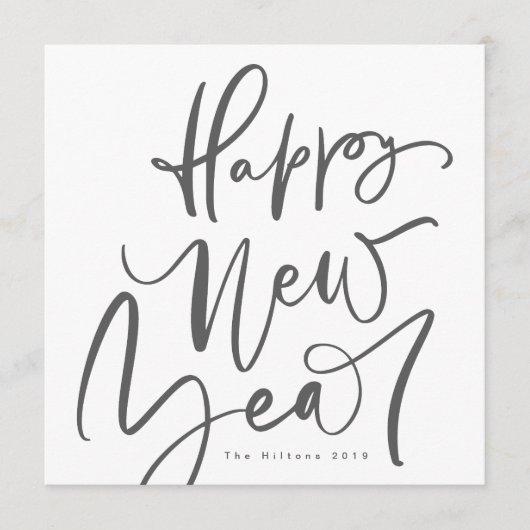 Cartes Pour Fêtes Annuelles Joyeux Nouvel An en clair texte manuscrit (Devant)