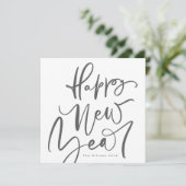 Cartes Pour Fêtes Annuelles Joyeux Nouvel An en clair texte manuscrit (Debout devant)