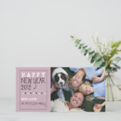 Cartes Pour Fêtes Annuelles Joyeux Nouvel An Fun Sketch violet noir blanc (Debout devant)