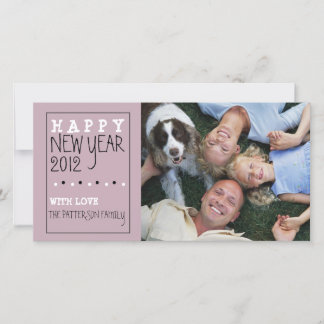 Cartes Pour Fêtes Annuelles Joyeux Nouvel An Fun Sketch violet noir blanc