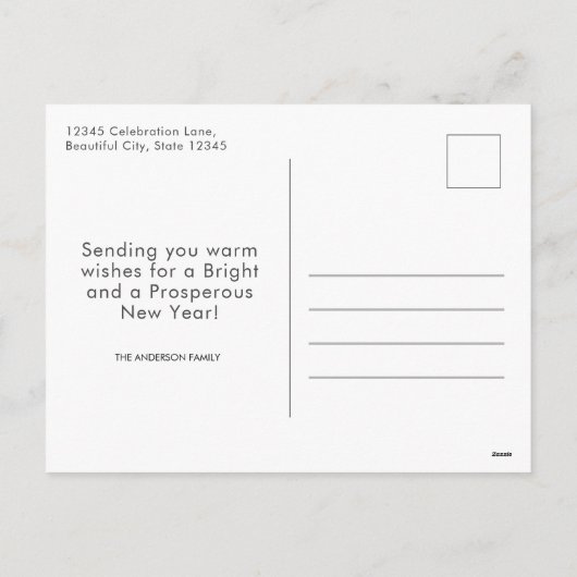 Cartes Pour Fêtes Annuelles Joyeux Nouvel An Moderne 2020 Feu d'artifice (Dos)