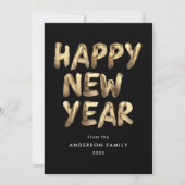 Cartes Pour Fêtes Annuelles Joyeux Nouvel An moderne Noir et Or Non-photo (Devant)