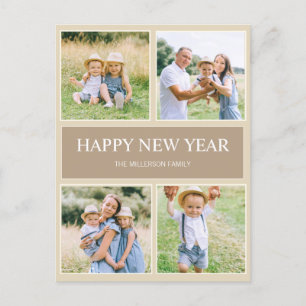 Cartes Pour Fêtes Annuelles Joyeux Nouvel An Moderne Simple 4 Famille Photo