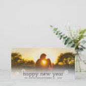 Cartes Pour Fêtes Annuelles Joyeux Nouvel An noir Script photo de vacances (Debout devant)