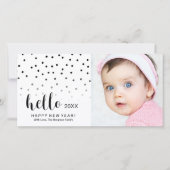 Cartes Pour Fêtes Annuelles Joyeux Nouvel An Photo de vacances Points modernes (Devant)