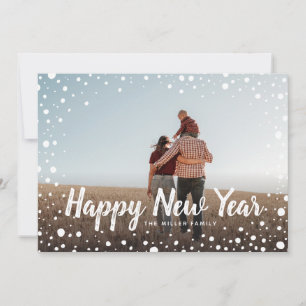 Cartes Pour Fêtes Annuelles Joyeux Nouvel An Photo de voeux de neige