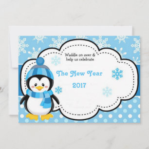 Cartes Pour Fêtes Annuelles Joyeux Nouvel An pingouin 2017