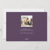 Cartes Pour Fêtes Annuelles Joyeux Nouvel An Purple Multi Photo Collage (Dos)