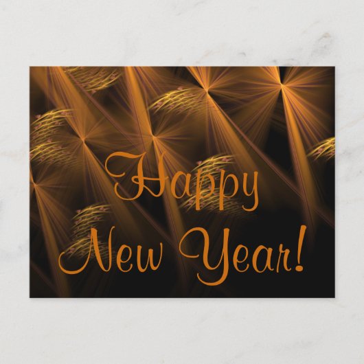 Cartes Pour Fêtes Annuelles Joyeux Nouvel An Reeds Abstrait Fractal (Devant)