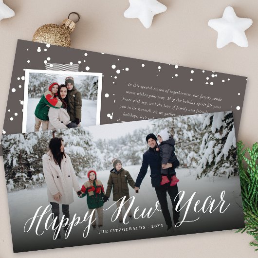 Cartes Pour Fêtes Annuelles Joyeux Nouvel An Simple Script Moderne Minimal Pho