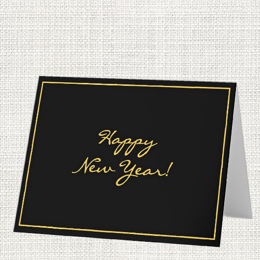 Cartes Pour Fêtes Annuelles Joyeux Nouvel An sur mesure Black & Gold