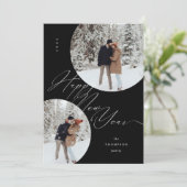 Cartes Pour Fêtes Annuelles Joyeux Nouvel An Typographie Script Photo Noël (Debout devant)