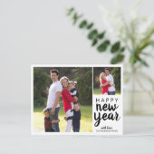 Cartes Pour Fêtes Annuelles Joyeux Nouvel An Vacances Photo Simple Script Mode (Debout devant)