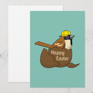 Cartes Pour Fêtes Annuelles Joyeux Oeuf Chocolat Sparrow à Pâques