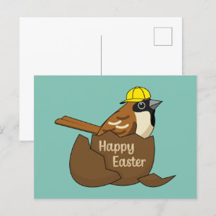 Cartes Pour Fêtes Annuelles Joyeux Oeuf Chocolat Sparrow à Pâques