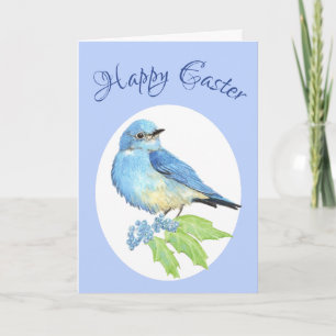 Cartes Pour Fêtes Annuelles Joyeux Oiseau de Pâques, Bluebird de montagne