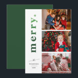 Cartes Pour Fêtes Annuelles Joyeux Ombre vert photo moderne<br><div class="desc">Carte de vacances photo verte Merry Ombre moderne et élégante</div>