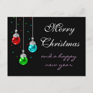 Cartes Pour Fêtes Annuelles Joyeux ornements colorés de Noël