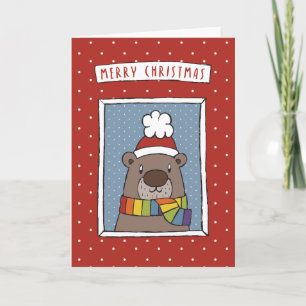 Cartes Pour Fêtes Annuelles Joyeux Ours de Noël.