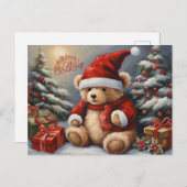 Cartes Pour Fêtes Annuelles Joyeux Ours En Jeu, Présentations, Décorations (Devant / Derrière)