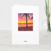 Cartes Pour Fêtes Annuelles Joyeux Palmier Anniversaire à Sunset Ocean Breeze (Dos)