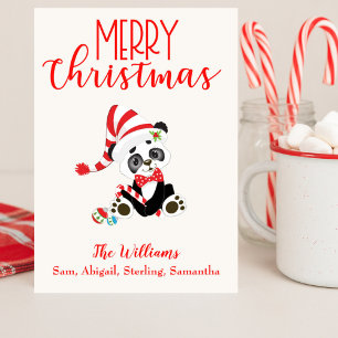 Cartes Pour Fêtes Annuelles Joyeux Panda de Noël