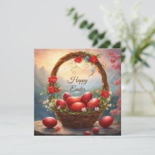 Cartes Pour Fêtes Annuelles Joyeux panier de Pâques avec oeufs
