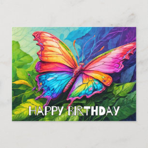 Cartes Pour Fêtes Annuelles Joyeux papillon coloré Abstrait d'anniversaire