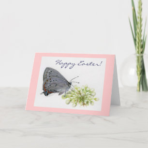Cartes Pour Fêtes Annuelles Joyeux papillon de Pâques aquarelle peinture
