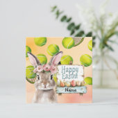 Cartes Pour Fêtes Annuelles Joyeux Pâques de Tennis (Debout devant)