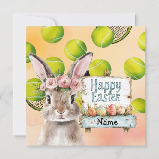 Cartes Pour Fêtes Annuelles Joyeux Pâques de Tennis (Devant)
