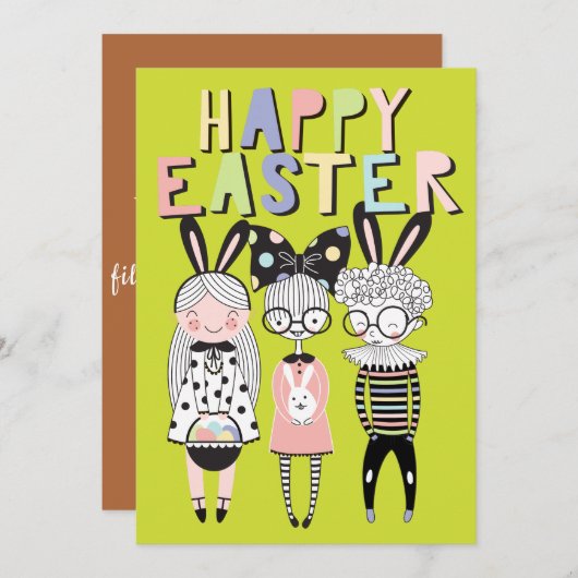 Cartes Pour Fêtes Annuelles Joyeux Pâques | échantillon (Devant / Derrière)