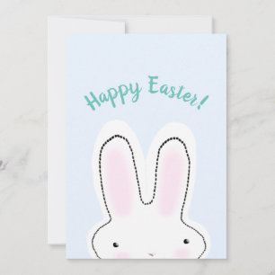 Cartes Pour Fêtes Annuelles Joyeux Pâques Joyeux Printemps bleu mignon lapin d