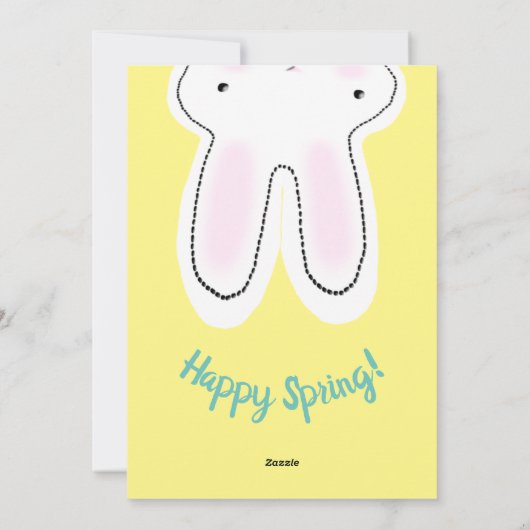 Cartes Pour Fêtes Annuelles Joyeux Pâques Joyeux Printemps jaune mignon lapin (Dos)