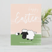 Cartes Pour Fêtes Annuelles Joyeux Pâques Joyeux Sheeps Illustration (Debout devant)