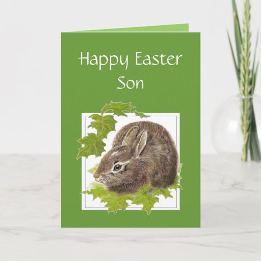 Cartes Pour Fêtes Annuelles Joyeux Pâques mignon lapin spécial fils (Devant)