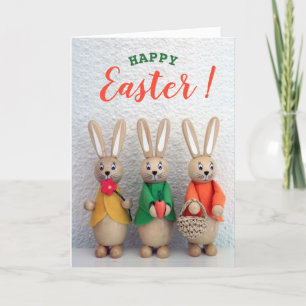 Cartes Pour Fêtes Annuelles Joyeux Pâques Petite salutation de lapin de Pâqu